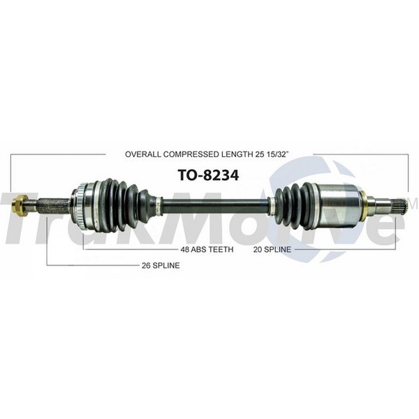 Surtrack Axle Cv Axle Shaft, To-8234 TO-8234